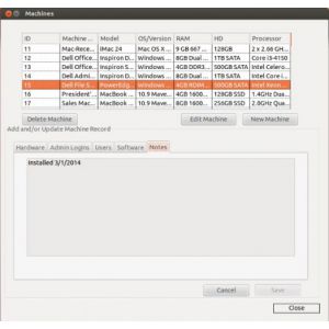 Machines & People - Machines Window - Notes Tab