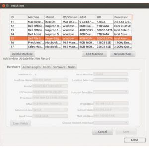 Machines & People - Machines Window - Linux Version