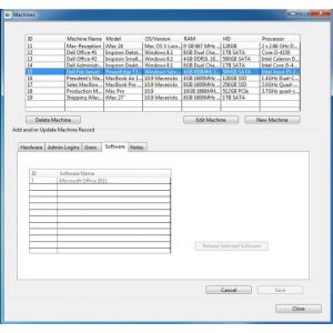 Machines & People - Machines Window - Software Tab